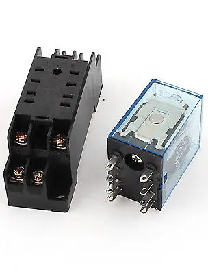 AC 110/120 в катушка 35 мм din рейка красная лампа 8 Pin электромагнитное реле