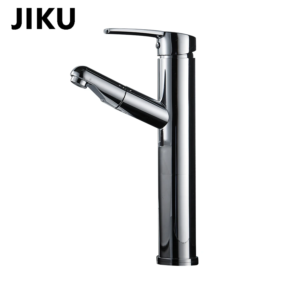 JIKU кран для ванной комнаты на бортике выдвижной кран для раковины с одним отверстием латунный материал смеситель для раковины водопроводный кран Torneira