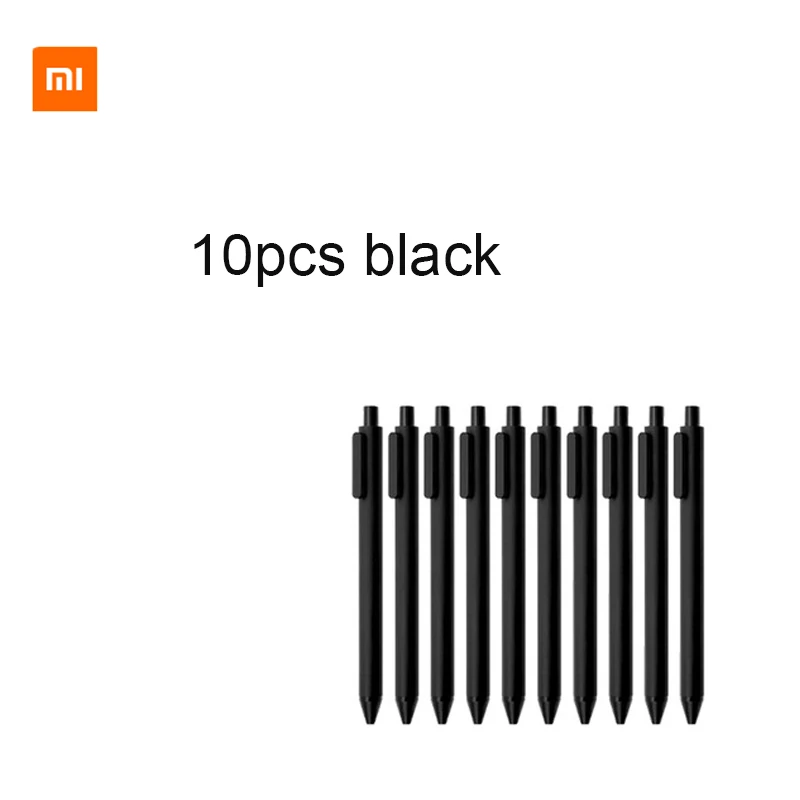 10pcs Black Pen 10 шт.,, Xiao mi jia Kaco, ручка, 0,5 мм, сердечник, прочная ручка для подписи, заправлять черными чернилами, для дома, школы, офиса - Цвет: 10pcs Black Pen