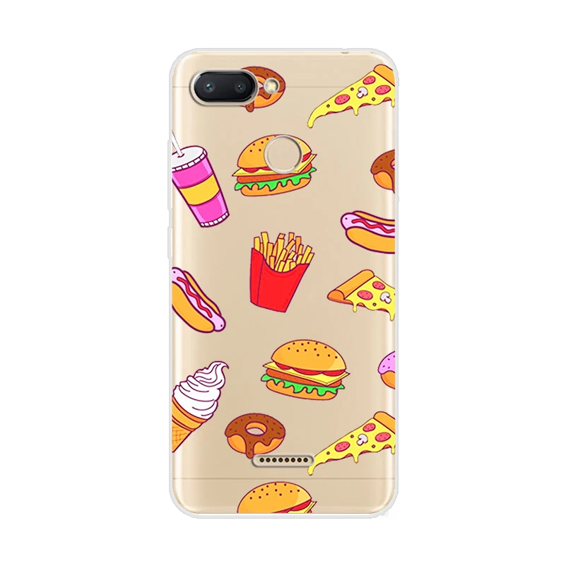 ciciber Cover For Xiaomi Redmi 6 5 4 3 A X S Plus Pro S2 Phone Cases Note 7 Soft TPU Food Pizza Burger |