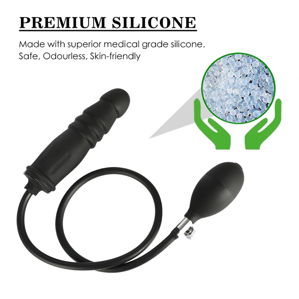 Dildo Anal Plug Inflate Butt Expandable Silicone Dilator Airfilled Large Pump Anus Adult Sex Toys For Men | Красота и здоровье