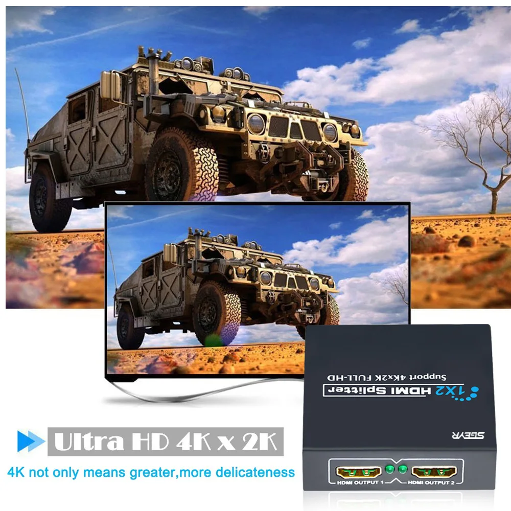 SGEYR 2 порта HDMI сплиттер 1X2 Ultra HD 4K x 2K 1 4 v в Out дистрибьютор через Ver сигнал 1080P 3D HDCP 4|hdmi