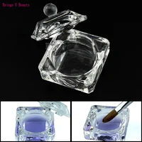 crystal clear acrylic liquid powder glass dappen dish glass cup w cap lid bowl for acrylic nail art transparent kit