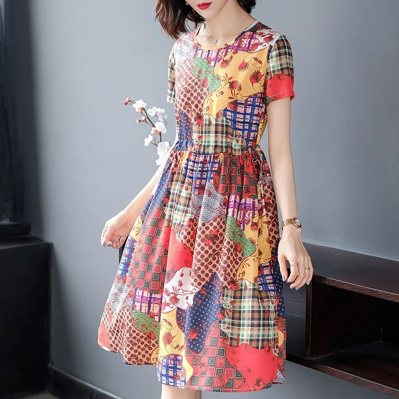 Женское платье трапециевидной формы с круглым вырезом XL повседневное облегающее