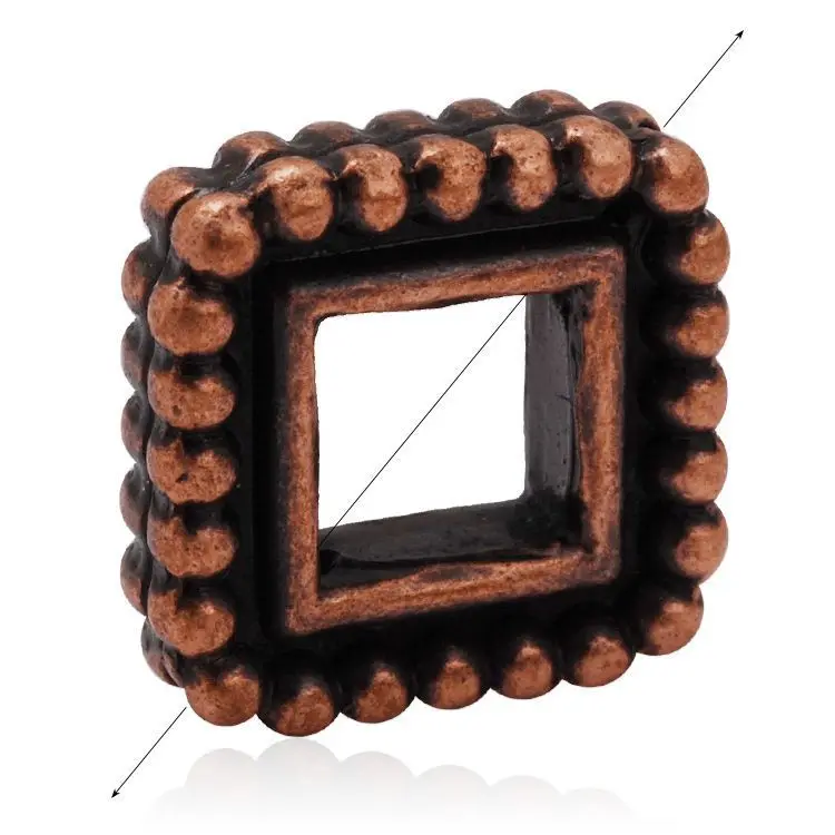 

New Arrivel 20pcs/lot Antique Copper Square Metal Beads Frames Jewelry Findings