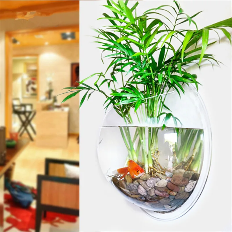 Творческий Настенный Аквариум Fish Tank Висит Шар Завод Пузырь Горшок Украшения|wall