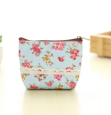 Style 2 SkyBlue ETya Girl маленький кошелек для монет женский держатель для монет сумка женский Свежий маленький цветок на молнии клатч монета держатель для карточки-ключа чехол - Цвет: Style 2 SkyBlue