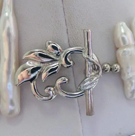 

Wonderful Pearl Jewelry,19inches 25-40mm White Color Real Biwa Freshwater Pearls Necklace,Perfect Wedding Party Jewelry.