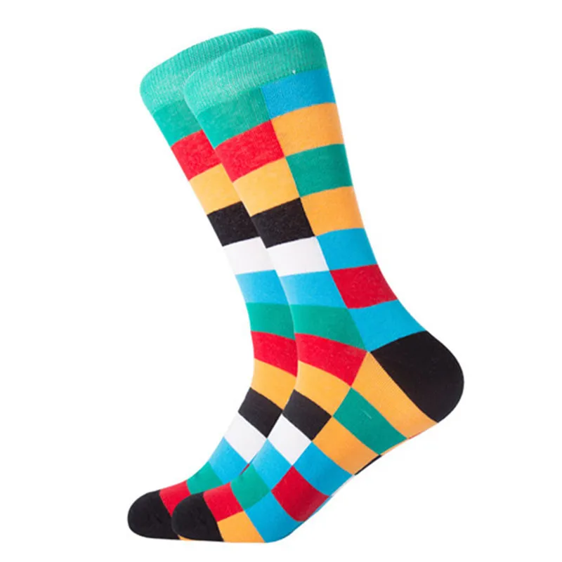 MYORED 12pairs/Lot fashion Geometric square men socks funny style skateboarding crew socks popular street casual sokken gift