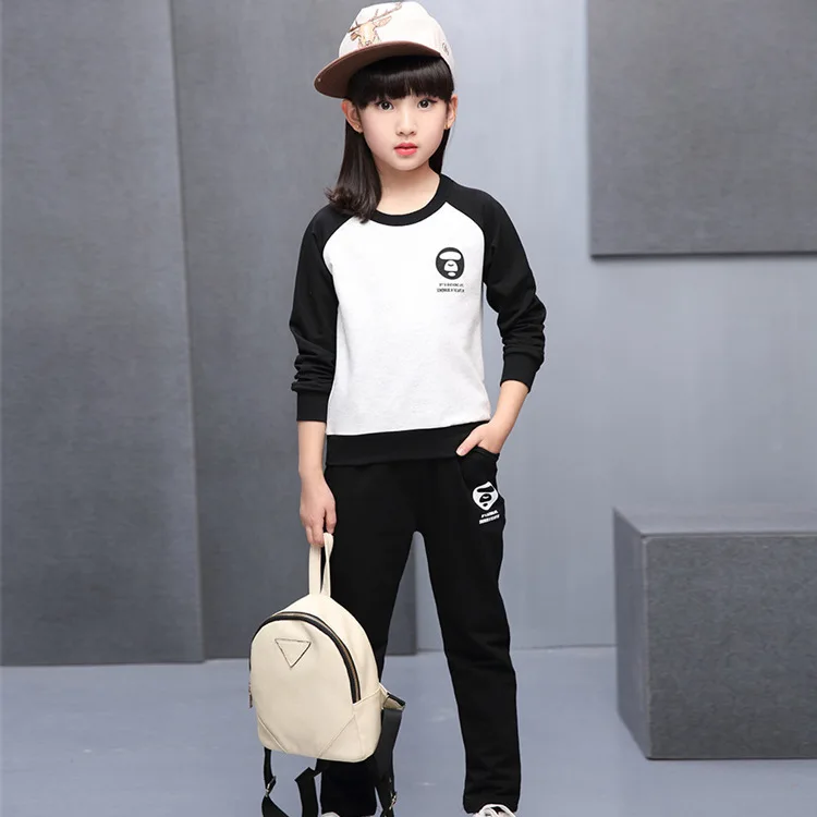 2 шт. детский спортивный костюм с цветочным принтом и штаны | Детская одежда обувь