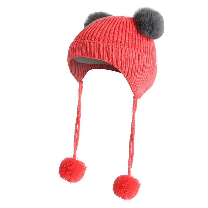 Новая осенне-зимняя детская шапка с помпонами зимние детские шапки вязаные