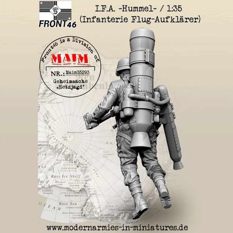 1/35 i.f. A. Hummel (Infanterie Flug Aufklarer) Schwabenland Army полимерная модель солдата GK разобранный и