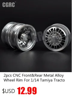 2 шт. CNC передний и задний обод колеса из металлического сплава для 1/14 Tamiya тягач RC прицеп для скалолазания грузовой автомобиль компонент
