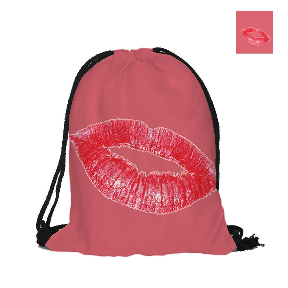 Хит рюкзак Kiss на шнурке для любимых покупок модные сумки из полиэстера женские и
