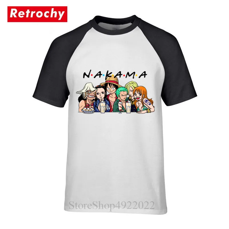 Япония стиль NAKAMA один кусок футболка новый дизайн пиратский король Луффи