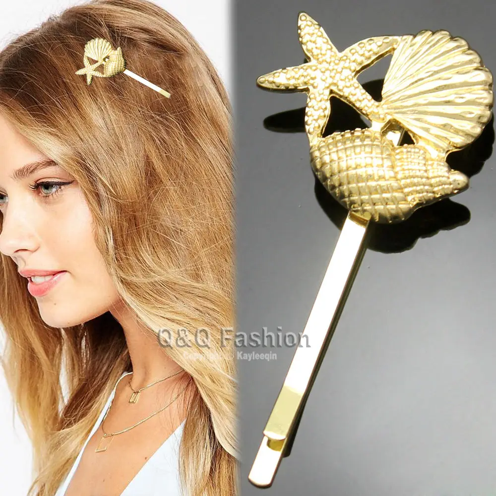 Гребешок Морская звезда раковины Updo пляж заколка для волос платье ювелирные