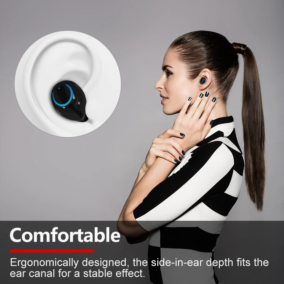 Невидимые 5 0 Bluetooth наушники Мини Q13S TWS беспроводные вкладыши с 6 часами музыки