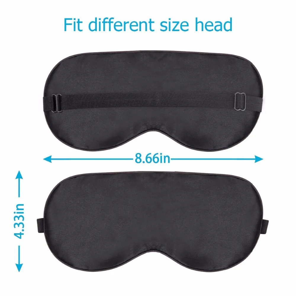 маска для сна Шелк тутового тени век Eye Mask Blindfold щит Дорожный чехол Отдых помощи - Фото №1