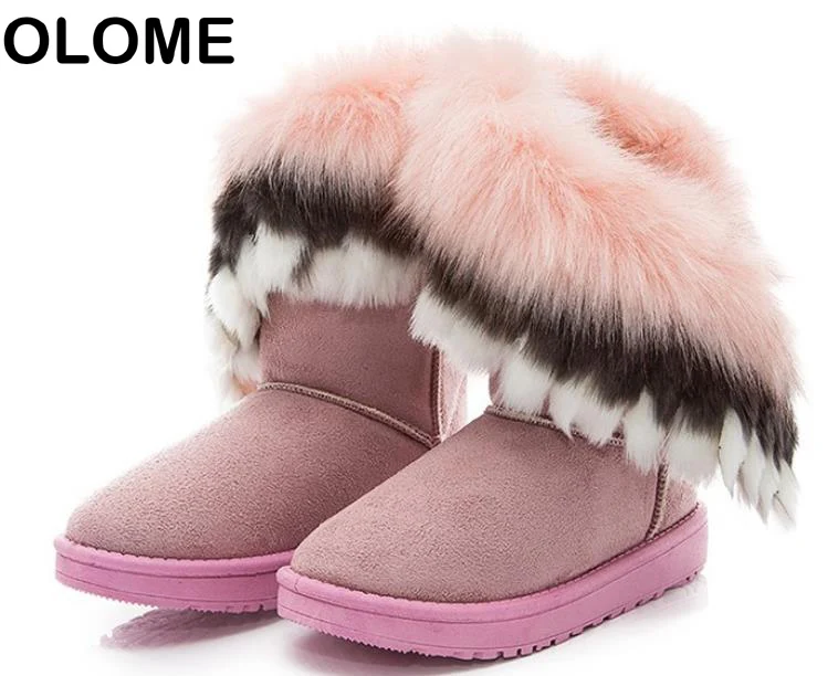 Женские зимние ботинки искусственный мех шитье на плоской подошве Женская