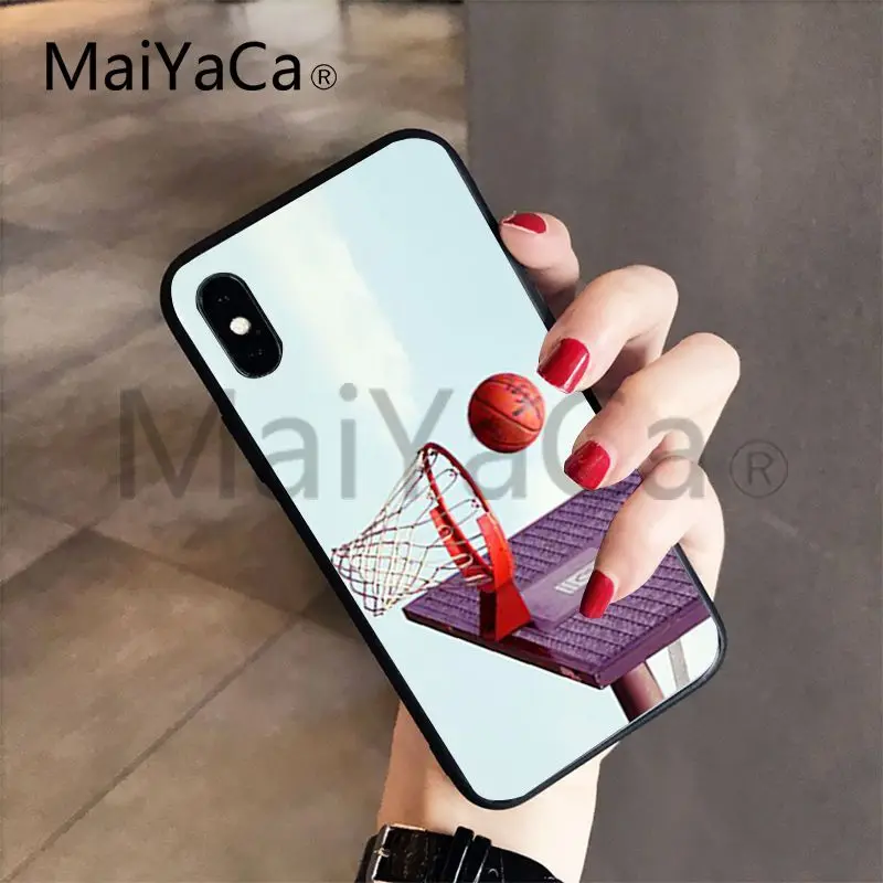 MaiYaCa Баскетбол черный ТПУ мягкий резиновый чехол для телефона чехол для iphone 7 7plus X 8 8plus и 5 5S 6s 6s Plus Чехол для мобильного телефона