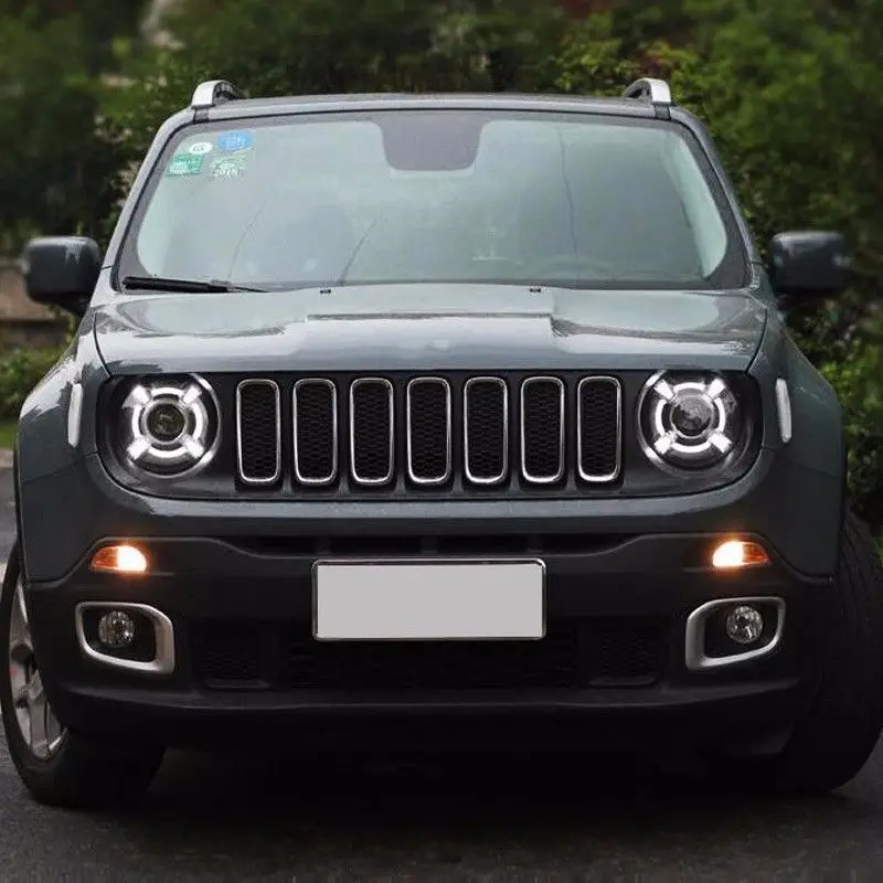 Пара для Jeep Renegade скрытый светодиодный фары с DRL и биксеноновым проектором