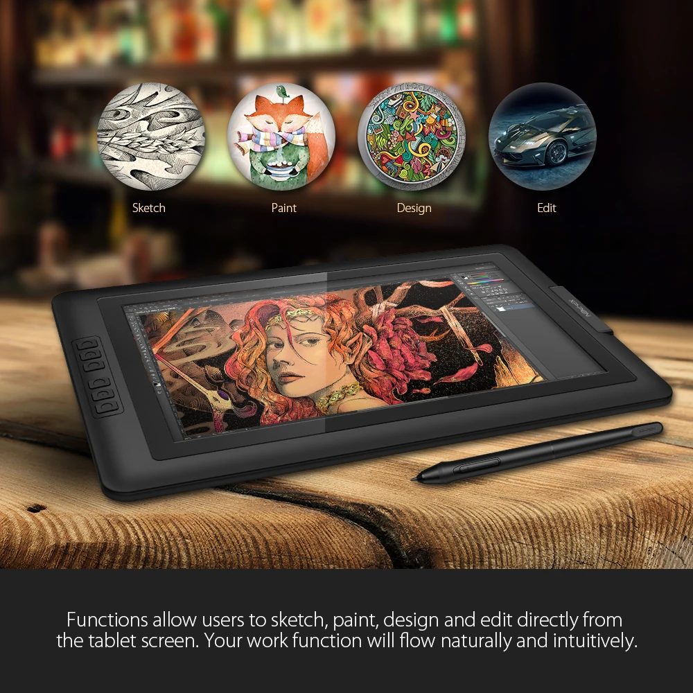 Графический цифровой дисплей для рисования XP- Pen Artist15.6 ips с безбатарейным пассивным стилусом(8192 уровней чувствительности давления