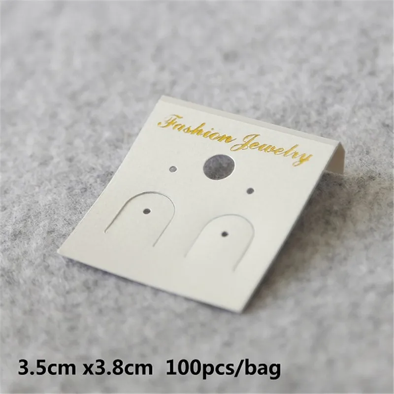 3.5x3.8cm 100 шт ручной работы Крафт ювелирные открытки бумага пвх карты для серьги ожерелье браслет лента для волос ювелирные изделия дисплей CardsPackaging - Цвет: 3.5x3.8cm