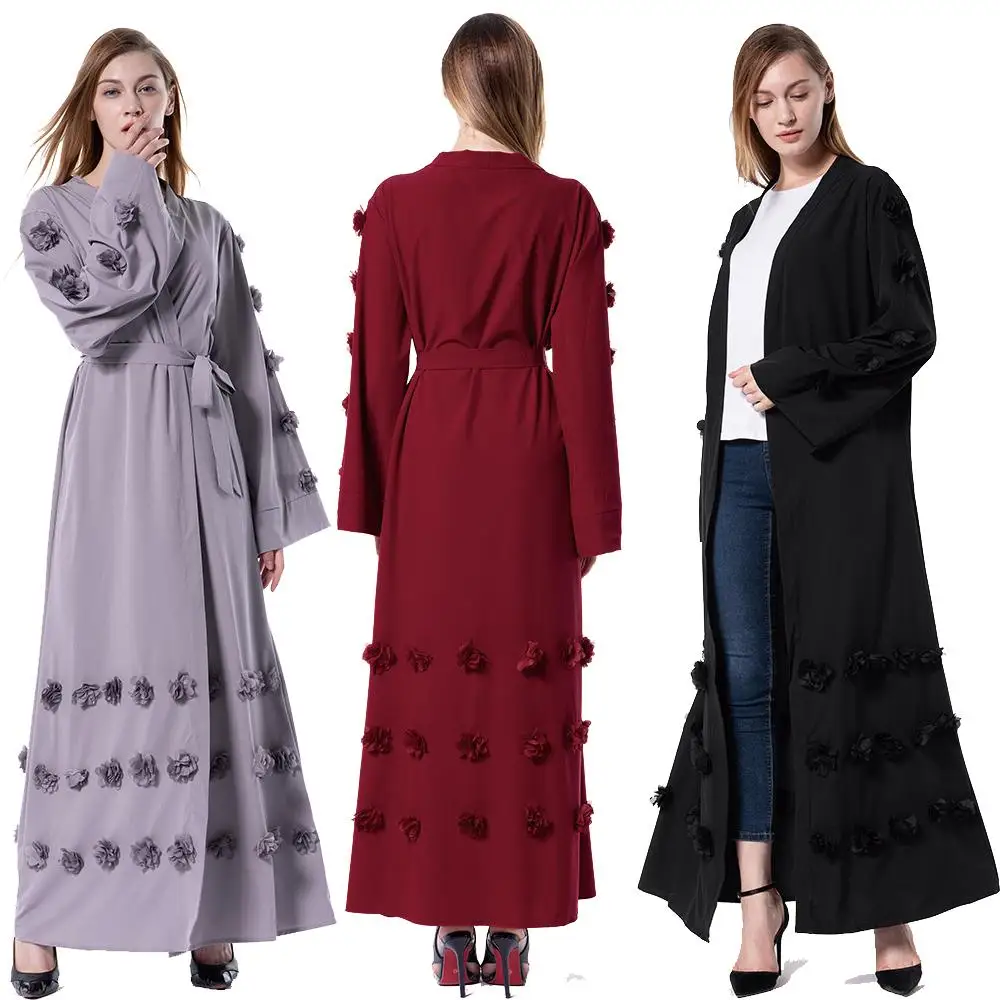 Новый женский мусульманский открытый кардиган Макси платье кафтан исламское