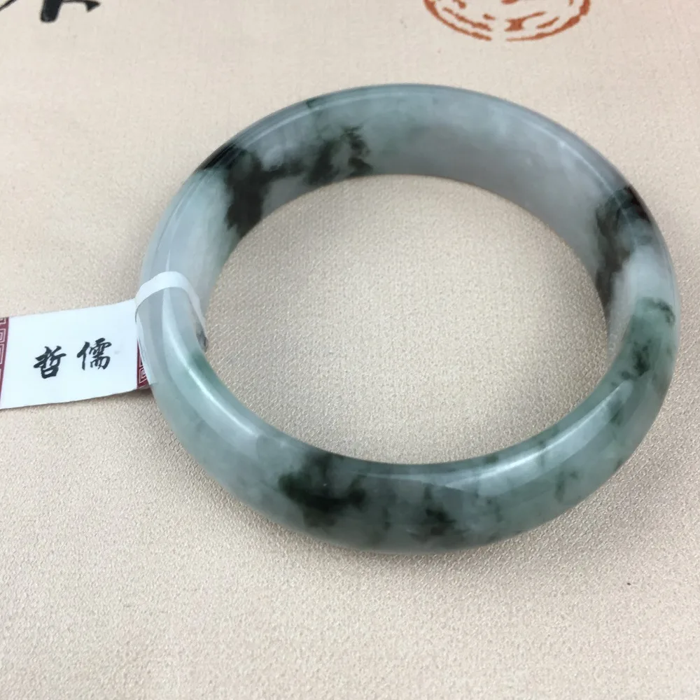 Zheru Jewelry Pure Natural Jadeite Bracelet Dark Blue Double Color 54-62mm Female Gift Give Class A National Certificate | Украшения и