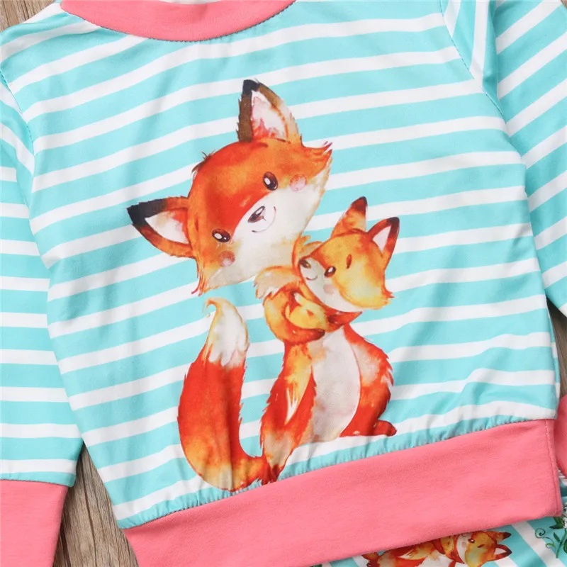 Футболка для новорожденных девочек CANIS футболка с лисой штаны цветочным принтом