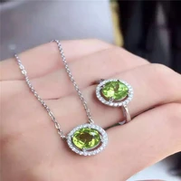 natural peridot set inlaid jewelry wholesale s925 silver silver free postage