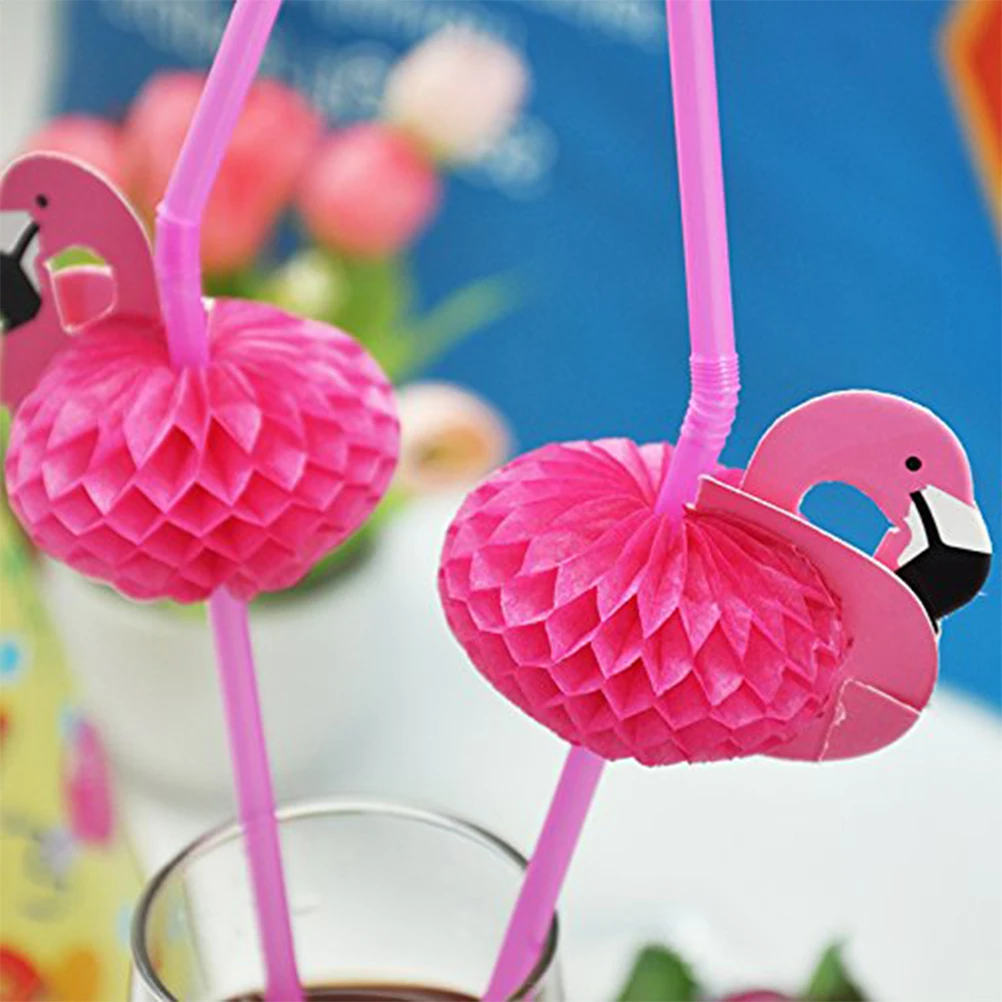20 шт DIY трубочка Фламинго Бенди гибкие пластиковые соломинки для питья детей день рождения/свадьба/украшения для вечеринки у бассейна поставки питьевой соломинки