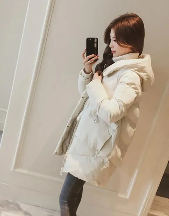 2018 зимнее пальто хлопковая одежда женское свободное хлопковое Длинная секция