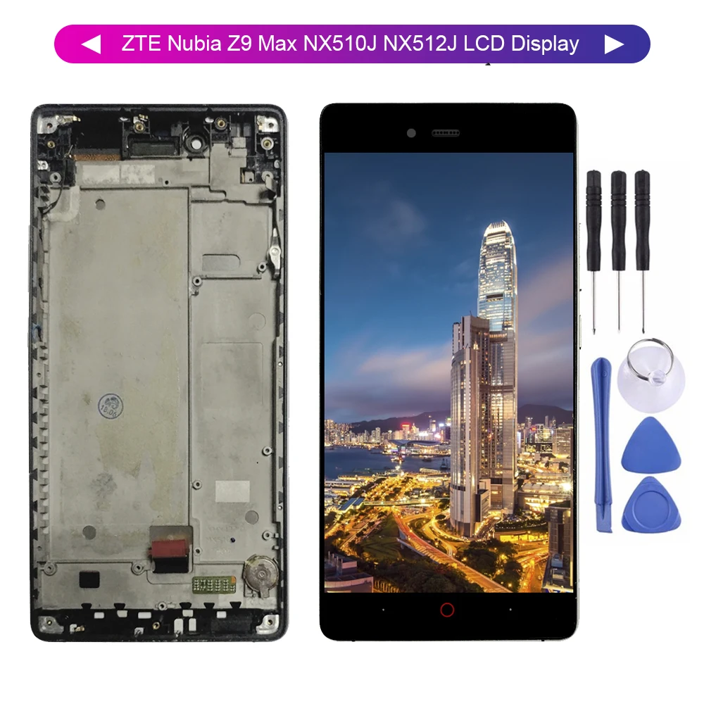 Для zte Nubia Z9 Max NX510J ЖК-дисплей NX512J ЖК-дисплей сенсорный экран дигитайзер панель стеклянная сборка с рамкой