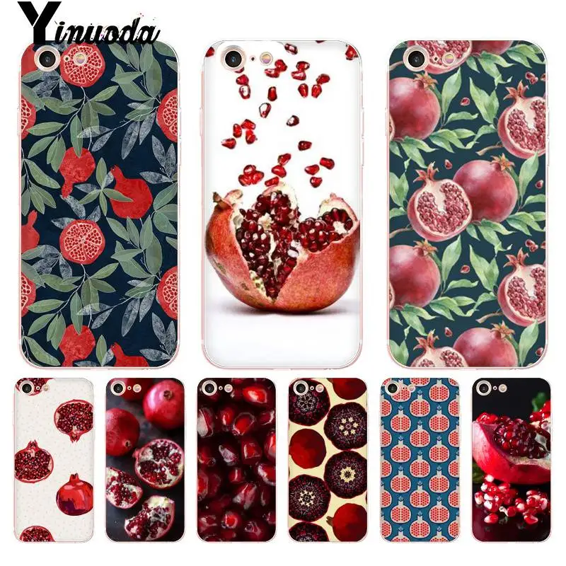 Чехол Yinuoda для iPhone 7 6 X прозрачный чехол с гранатовыми фруктами телефона 8 6S Plus 5 5S SE