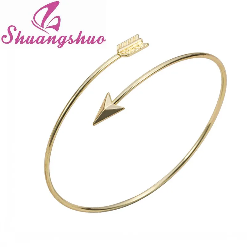

10pcs/lot 2016 Hot Selling Simple Arrow Adjustable Wire Bangle Bracelet For Women SZ016