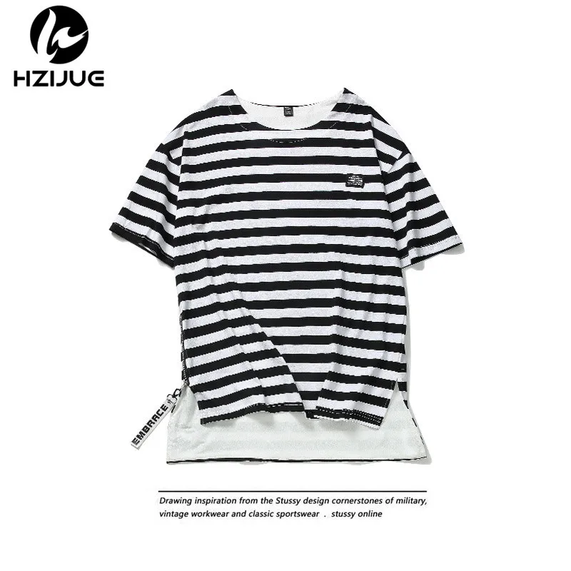 Hzijue 2017 брендовые летние High Street Fashion топы с короткими рукавами в стиле хип-хоп