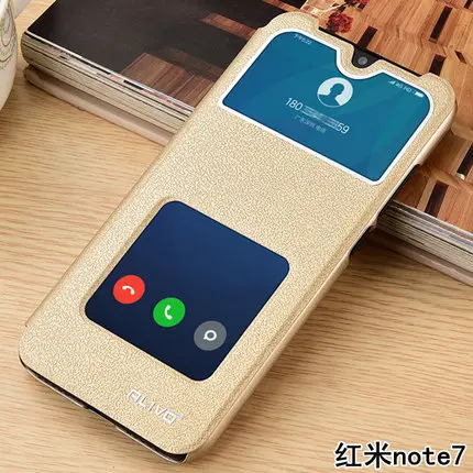 for Xiaomi Redmi Note 7 Case Luxury Window View Flip Stand PU Leather Cover Coque For Redmi Note7 Protector Phone Case#VA
