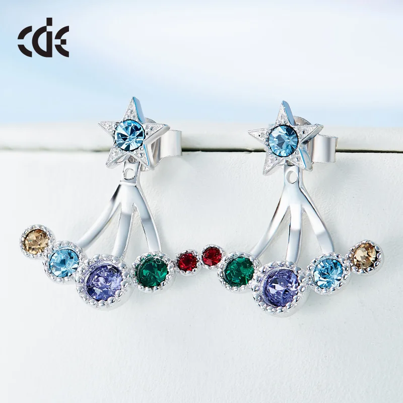 Серьги-гвоздики Cdyle из стерлингового серебра 925 пробы украшенные кристаллами