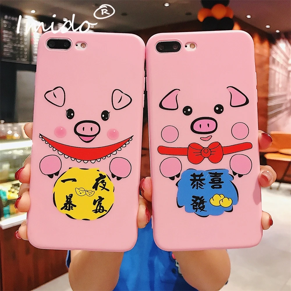 Симпатичные Свинья печати чехол для iPhone X XS MAX XR задняя крышка ТПУ 6 7 8 плюс Кунг-Хай