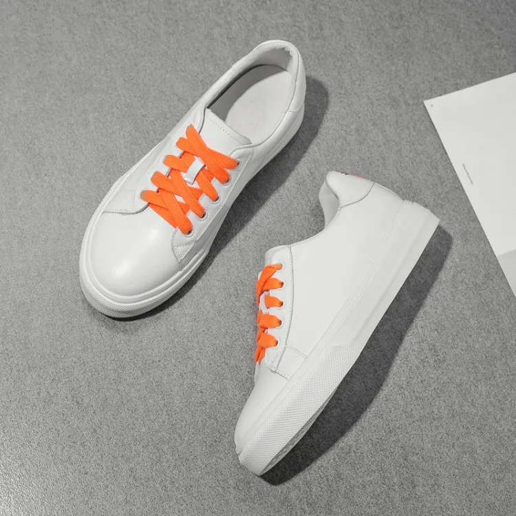 

Women Sneakers Fashion Breathble Vulcanized Shoes Genuine Leather Flat Lace up Casual White Tenis Feminino Zapatos De Mujer