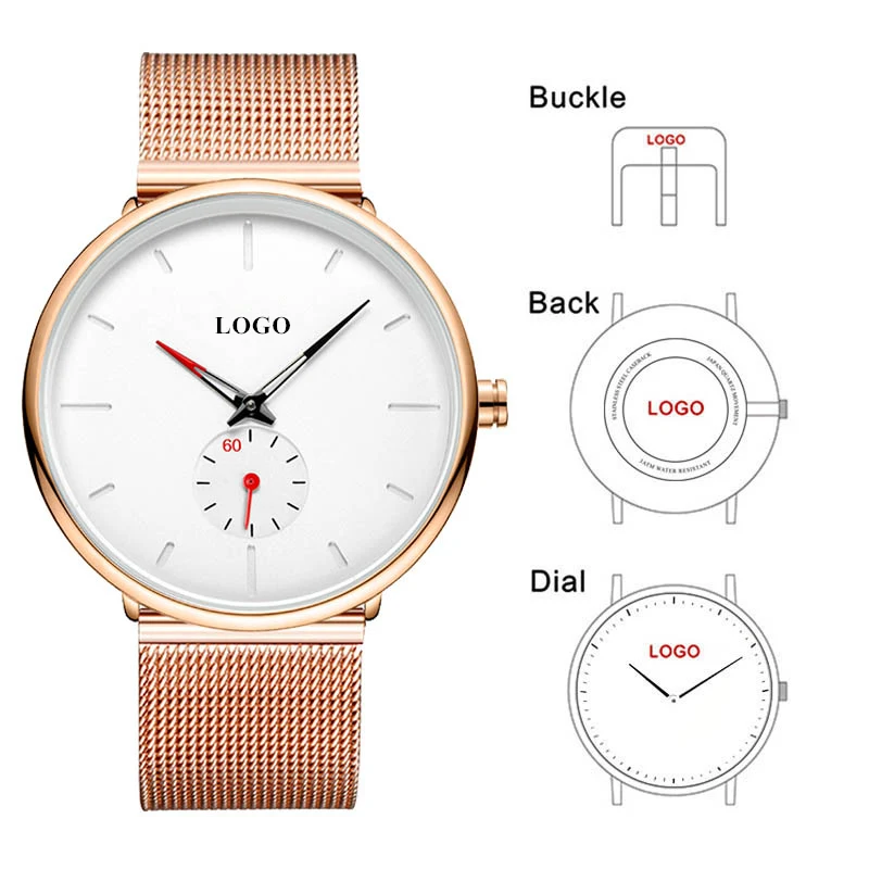 Часы из нержавеющей стали CL029 с логотипом моего бренда, напечатанные на заказ, OEM полностью черные часы с небольшим циферблатом, цель Иу, дизайн ваших собственных часов