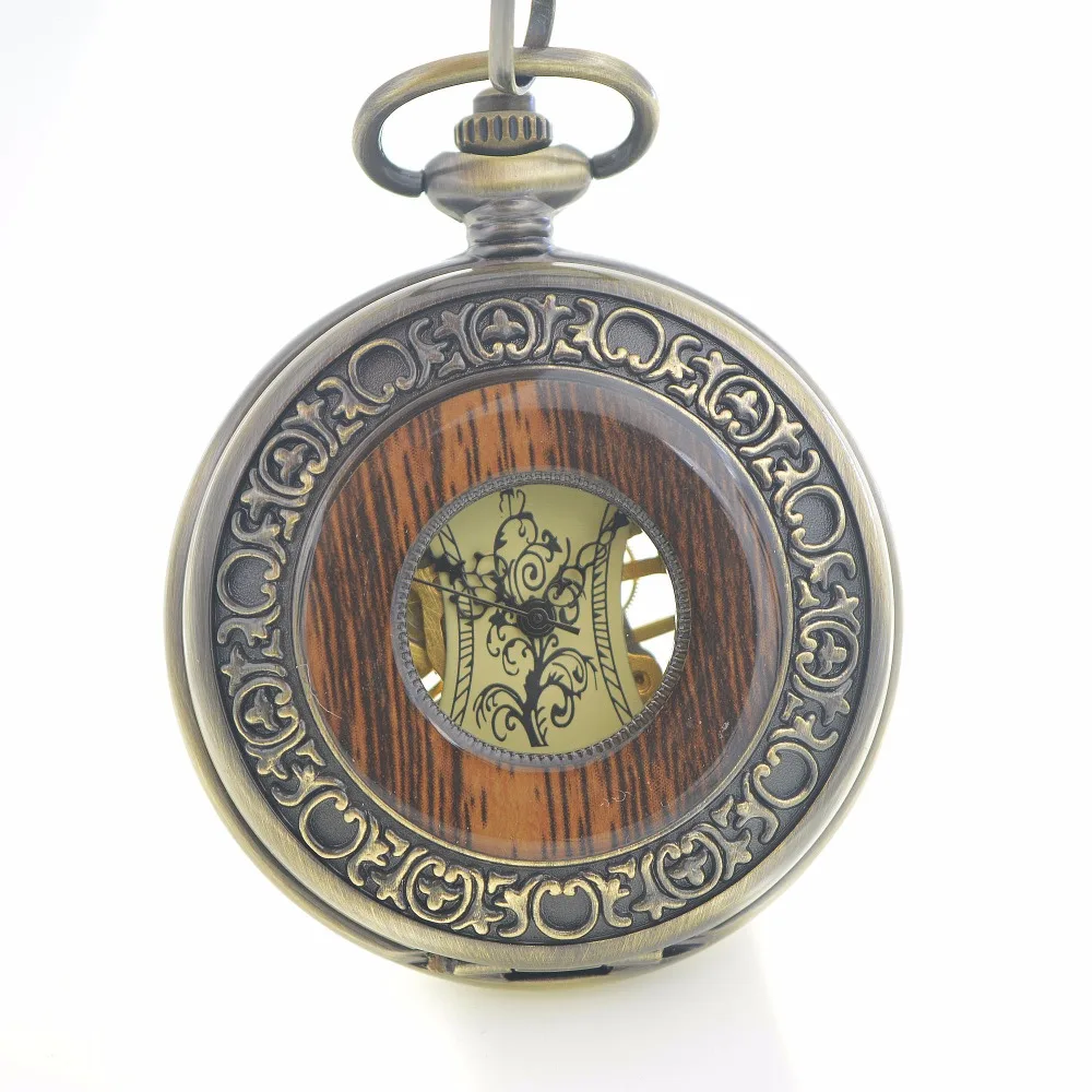 Мужские механические карманные часы-скелетоны в стиле стимпанк |