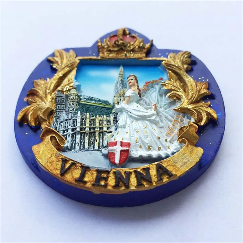 New Arrival Elisabeth Sissi Austria Vienna Tourism Souvenirs 3D Handmade Magnetic Stickers Refrigerator Home Decorations|magnetic sticker|home
