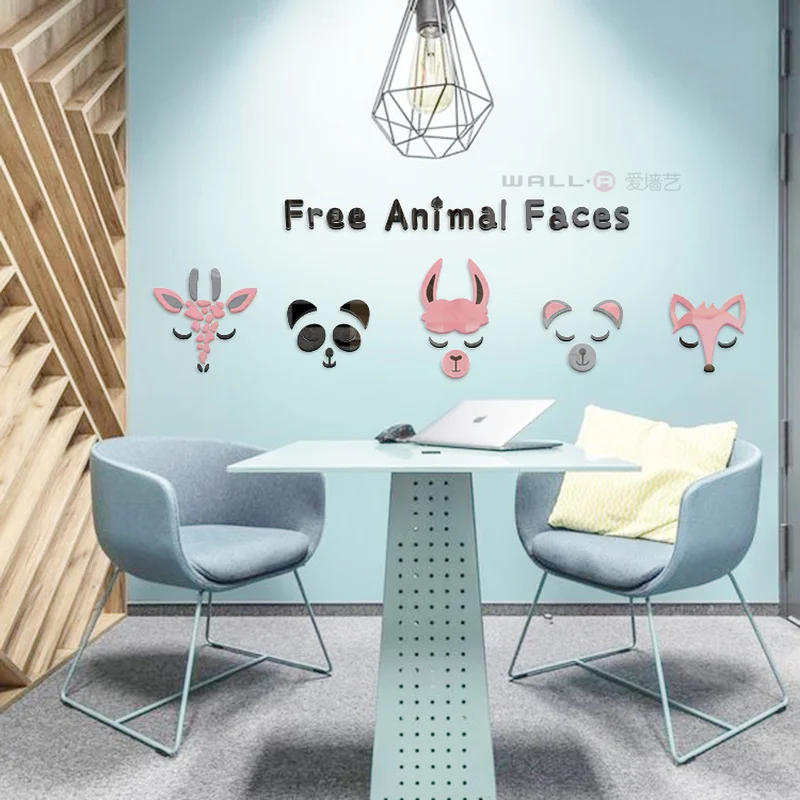 Животный Макияж для лица 3D акриловая стена мультфильм детская комната