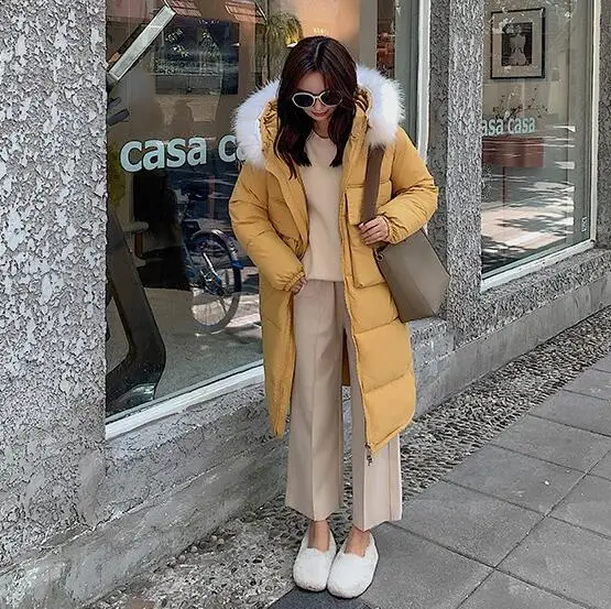 collar hood Новое поступление, однотонная тонкая длинная куртка, размер, для женщин, хлопок, тонкий пуховик с капюшоном, зимняя куртка для женщин YY8810 - Цвет: collar hood