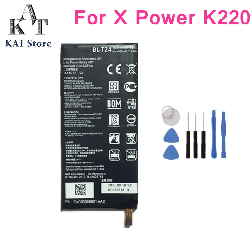 BL T24 4100 мАч батарея для телефона LG X Power K220 k220ds Замена батареи высокое качество AAA