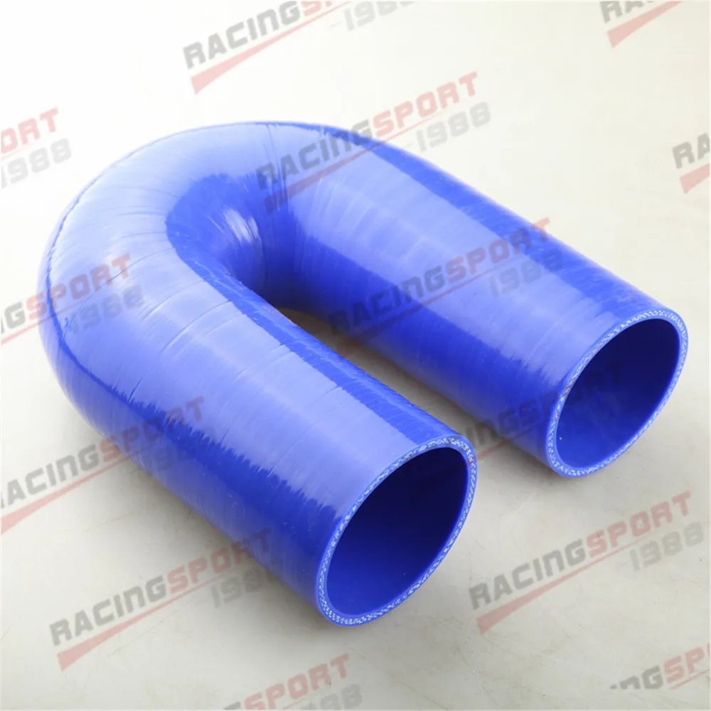 

2.5" 3 Ply 180 Degree Turbo Silicone Coupler Hose Pipe Blue