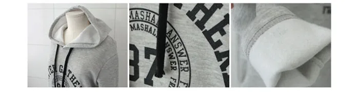 2016 осень зима Повседневное Для женщин длинные толстовки платье письмо печать