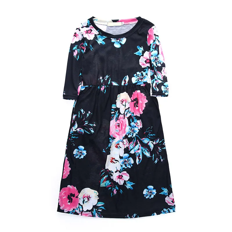 LCJJMMO Girls Long Sleeve Dress 2018 Autumn Floral Kids Princess For Party Dresses Cotton Children Clothes 80-140cm | Детская одежда и